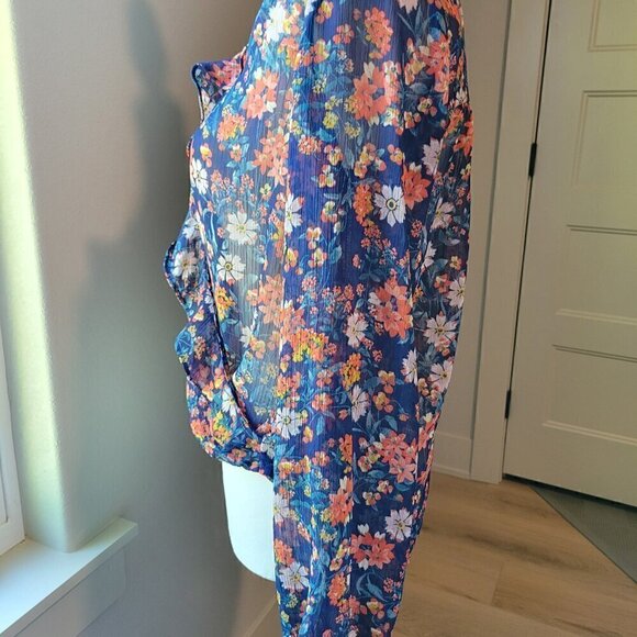 Boho Mossimo Wrap Top Floral Bohemian Summer Vibes - Picture 2 of 12